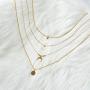 Layered Moon Metal Crescent Necklace, Necklace Layered Circle & Moon Necklace Bar Pendant Necklace Alloy Initial Necklace Gifts for Women Girl (Silver)