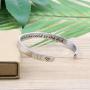 MEMGIFT Inspirational Bracelets for Women Personalized Name Birthday for Her Engraved Cuff Bangle