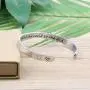 MEMGIFT Inspirational Bracelets for Women Personalized Name Birthday for Her Engraved Cuff Bangle