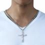 Hermah Mens Women Jewelry Gold Black Silver Cross Pendant Necklace Stainless Steel Curb Cuban Link Chain 18-24inch
