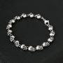 HAQUIL Stainless Steel Skull Charm Linked Bracelet for Men and Women, 8.27''