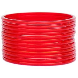 JDZ COLLECTION Ethnic Fashion Jewelry Daily Wear Indian Designer Glass Plain Bangle Set For Girls & Women Churi Bracelet Traditional Bollywood Bangles Set Of 12 (Red 2.4)