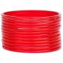 JDZ COLLECTION Ethnic Fashion Jewelry Daily Wear Indian Designer Glass Plain Bangle Set For Girls & Women Churi Bracelet Traditional Bollywood Bangles Set Of 12 (Red 2.4)