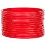 JDZ COLLECTION Ethnic Fashion Jewelry Daily Wear Indian Designer Glass Plain Bangle Set For Girls & Women Churi Bracelet Traditional Bollywood Bangles Set Of 12 (Red 2.8)
