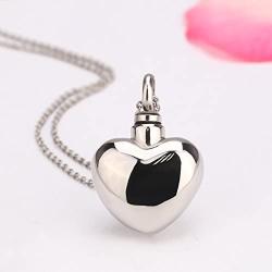 UNY Trendy Stainless Steel Cremation Jewelry Heart Ash Pendant Urn Necklace Memorial Keepsake Jewelry