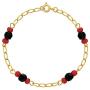 In Season Jewelry 18k Gold Plated Simulated Azabache Womens Simple Protection Bracelet 6.5''