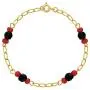 In Season Jewelry 18k Gold Plated Simulated Azabache Womens Simple Protection Bracelet 6.5'' In Season Jewelry 18k Gold Plated Simulated Azabache Womens Simple Protection Bracelet 6.5''