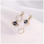 Moon Dangle Earrings - Asymmetrical Planet and Moon Earrings for Women,Enamal Star Hoop and Moon Aesthetic Celestial Jewelry for Girls