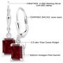 Gem Stone King 925 Sterling Silver Red Garnet Earrings For Women (3.90 Cttw, Gemstone Birthstone, Emerald Cut 8X6MM)