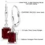 Gem Stone King 925 Sterling Silver Red Garnet Earrings For Women (3.90 Cttw, Gemstone Birthstone, Emerald Cut 8X6MM)