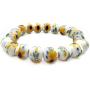 YOUCANDOIT2 Handmade Sunflower Simple Geometric Round Ceramic Bracelet Elastic for Women Girls Gift