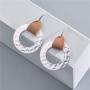 Women Pu Leather Geometric Irregular Round Earring for Girls Square Dangle Drop Boho Ear Jewelry