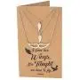 Quan Jewelry Angel Wing Necklace, Set of 3 Pendant Necklaces, Gifts for Mother Daughter Sister with Inspirational Quote Card - 100% Handmade