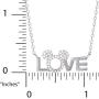 Disney Mickey Mouse Love Silver Plated Cubic Zirconia Necklace, Official License