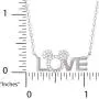 Disney Mickey Mouse Love Silver Plated Cubic Zirconia Necklace, Official License Disney Mickey Mouse Love Silver Plated Cubic Zirconia Necklace, Official License