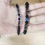 nylry 2/4 Pcs Anti Swelling Black Obsidian Anklet Set Magnetic Hematite Tiger Eye Beaded Stretch Anklets Adjustable Healing Stones for Anxiety Anklet Yoga Chakra Ankle Bracelet Men Women Jewelry