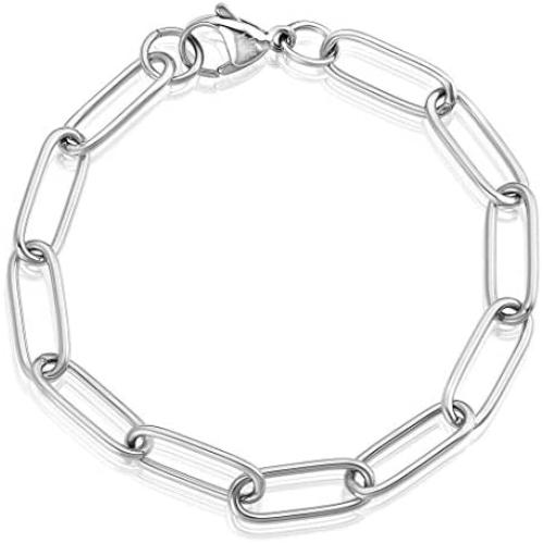 West Coast Jewelry | ELYA Stainless Steel Paperclip Bracelet 7.5''