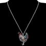 WEVENI Enamel Alloy Rhinestone Chicken Hen Necklace Pendant Chain Jewelry Novelty Gifts for Women Girls Ladies