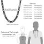 PROSTEEL 316L Stainless Steel Figaro Chain Necklace for Men/Women, Black/18K Real Gold Plated, 4mm to 13mm, 14inch to 30inch, Come Gift Box