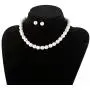 Femtindo Faux Pearl Necklace Bracelet Stud Earrings for Women Bridal Jewelry Set for Wedding Fit with Bridesmaids Dress Femtindo Faux Pearl Necklace Bracelet Stud Earrings for Women Bridal Jewelry Set for Wedding Fit with Bridesmaids Dress