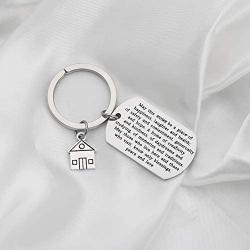 FUSTMW Housewarming Gift New Home Keychain Gift for New Homeowner Jewelry Moving in Gift House Keyring First Home Gift Realtor Closing Gifts