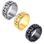 MPRAINBOW Punk Bike Hip Hop Ring for Men Boy Bicycle Chain Spinner Ring Stainless Steel Ring Birthday Gift