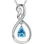 Mothers Day Necklace for Mom Birthday Gift Forever Love Infinity Sterling Silver December Blue topaz Birthstone Jewelry Pendant Necklace for Women