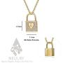 NEULRY Initial Lock Necklace,14K Gold A to Z Letter Padlock Pendant Necklace,Engraved Alphabet Symbol Custom Letter Choker for Women and Girl Gifts