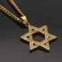 JAJAFOOK Star of David Pendant 18K Yellow Gold Iced Out Solid Jewish Necklace Jewelry, Cuban Chain JAJAFOOK Star of David Pendant 18K Yellow Gold Iced Out Solid Jewish Necklace Jewelry, Cuban Chain