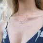 Dear Ava Daughter Necklace: Gift for Daughter, Daughter Jewelry, Mother Daughter, 2 Asymmetrical Circles (Rose-Gold-Plated-Brass, NA)