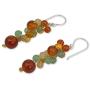 NOVICA Multi-Gem Dyed Cultured Freshwater Pearl Silver Plated Hook Earrings, Golden Vineyard