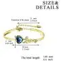 AOBOCO I Love You Jewelry Sterling Silver Love Heart Bangle Bracelet, Blue Crystals from Austria, Fine Jewelry Gifts for Women