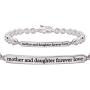 ALOV Jewelry Sterling Silver Mother and Daughter Forever Love Cubic Zirconia Bracelet