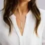 itianxi Gold Tiny Y Shaped Dainty Necklace 18K Gold Plated Cute Bar Vertical Lariat Necklace for Women