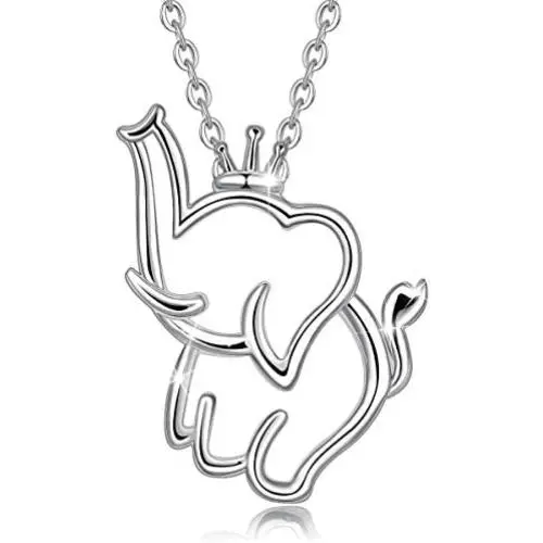 CELESTIA 925 Sterling Silver Memory Elephants Giraffe Angel Necklace, Animals Jewelry for Women Gifts for Her CELESTIA 925 Sterling Silver Memory Elephants Giraffe Angel Necklace, Animals Jewelry for Women Gifts for Her