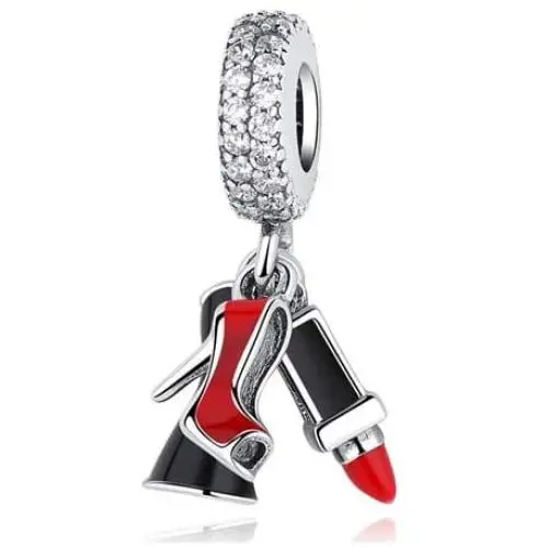 Ochoos Authentic 100% 925 Sterling Silver Bead Charm Burst of Love Charms Valentines Day Gift Fit Pandora Bracelets Women DIY Jewelry - (Color: Lipstick Dendant) Ochoos Authentic 100% 925 Sterling Silver Bead Charm Burst of Love Charms Valentines Day Gift Fit Pandora Bracelets Women DIY Jewelry - (Color: Lipstick Dendant)