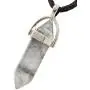Steampunkers USA Hexagon World - 32mm Metal Dome Banded Clear Quartz Rare Smoky Gray Grey White - 20-22 Inch Adjustable Black Cord – Crystal Gemstone Collectibles Carved Necklace Handmade Charm