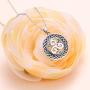 925 Sterling Silver Jewelry Oxidized Good Luck Irish Knot Celtic Medallion Round Pendant Necklace, 20 inch