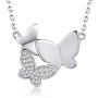 APOTIE Three Butterfly Necklace for Mother Daughter 925 Sterling Silver CZ Generations Jewelry for Grandma Birthday Gifts