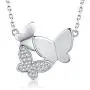 APOTIE Three Butterfly Necklace for Mother Daughter 925 Sterling Silver CZ Generations Jewelry for Grandma Birthday Gifts