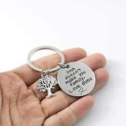 Hibetek Step Parent Keychain Gifts DNA Doesnt Make You Family Love Does Keychain Jewelry Step Mom Gift Keychain, Step Dad Gift Keychain Adoption Keychain