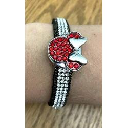 Snap Jewelry Red Minnie Mouse with Silver Plated Bow fits 18-20mm Standard Size Ginger Style Charms My Prime Gifts