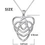 925 Sterling Silver Good Luck Irish Claddagh Celtic Knot Love Heart Pendant Necklace for Women Girls Ladies Birthday Gift, 18'' Rolo Chain