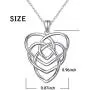 925 Sterling Silver Good Luck Irish Claddagh Celtic Knot Love Heart Pendant Necklace for Women Girls Ladies Birthday Gift, 18'' Rolo Chain
