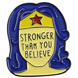 CENWA Wonder Woman Brooch Pin Stronger Than You Believe Wonder Woman Jewelry Super Hero Jewelry Gift for Wife/Mom/Sister