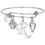 Ursteel Dog Mom Gifts for Women, Cubic Zirconia Paw Print Initial Charm Bracelet for Women Cat Dog Lover Gifts, Mothers Day Valentines Gifts for Dog Mom