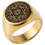 HZMAN Talisman Seal Solomon Six-Pointed Star 12 Constellation Rings Stainless Steel Bnad for Men Women