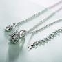 AllenCOCO White Gold Plated Sterling Silver Cubic Zirconia Round Cut Solitaire Pendant Necklace