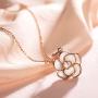 AllenCOCO Jewelry Set Rose Gold Plated Women Flower Earrings and Necklace Set for Women Girls Hypoallergenic Jewelry