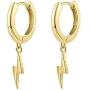 Lightning Bolt Earrings Gold Huggie Hoop Earrings Gold And Silver Color Lightning Pendant Dangle Drop Dainty Minimalist Simple Boho Hypoallergenic Jewelry for Women Girls